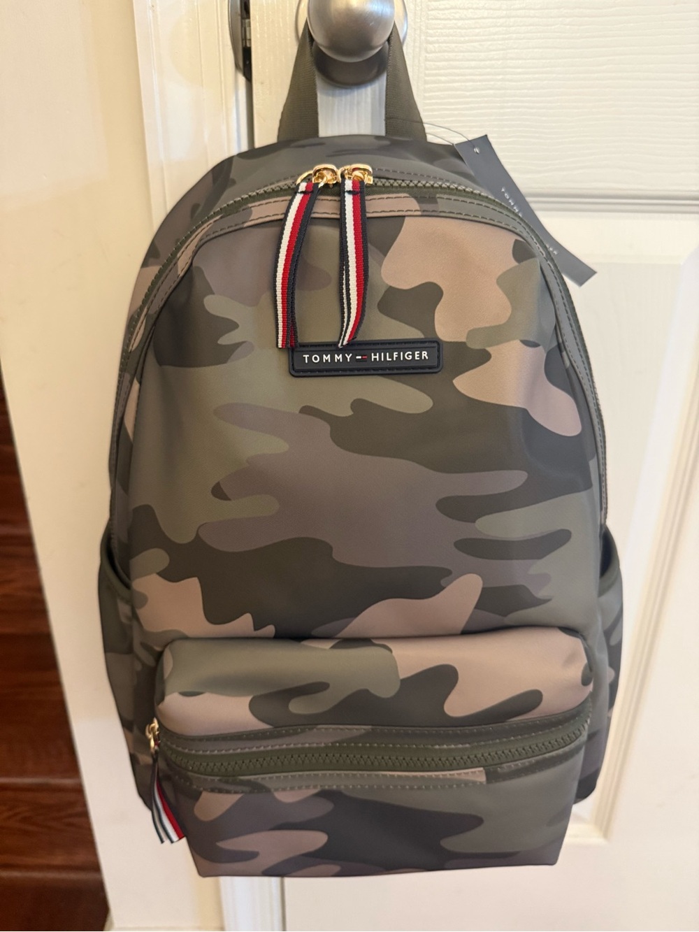 Tommy Hilfiger Camo Backpack in Olive Green and Tan